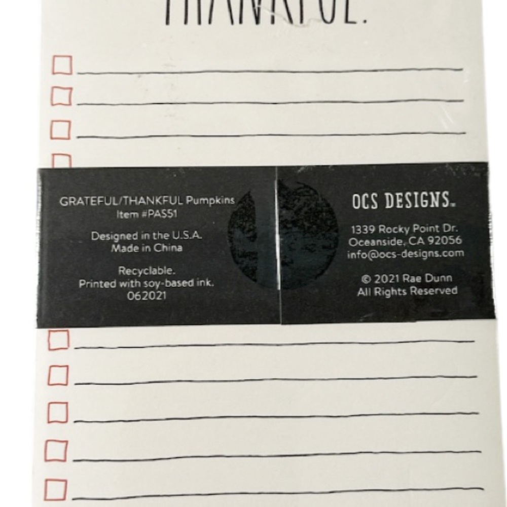 NEW Rae Dunn 🍁GRATEFUL/THANKFUL🍁 Notepad Set/2 - Picture 5 of 5